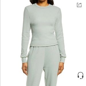 Skims Waffle long sleeve T-shirt In Mineral